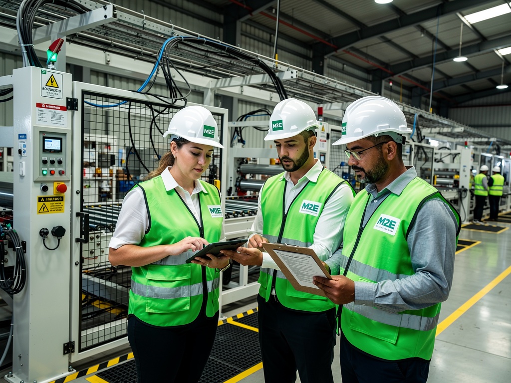 Equipe M2E de SST em inspeção industrial a campo